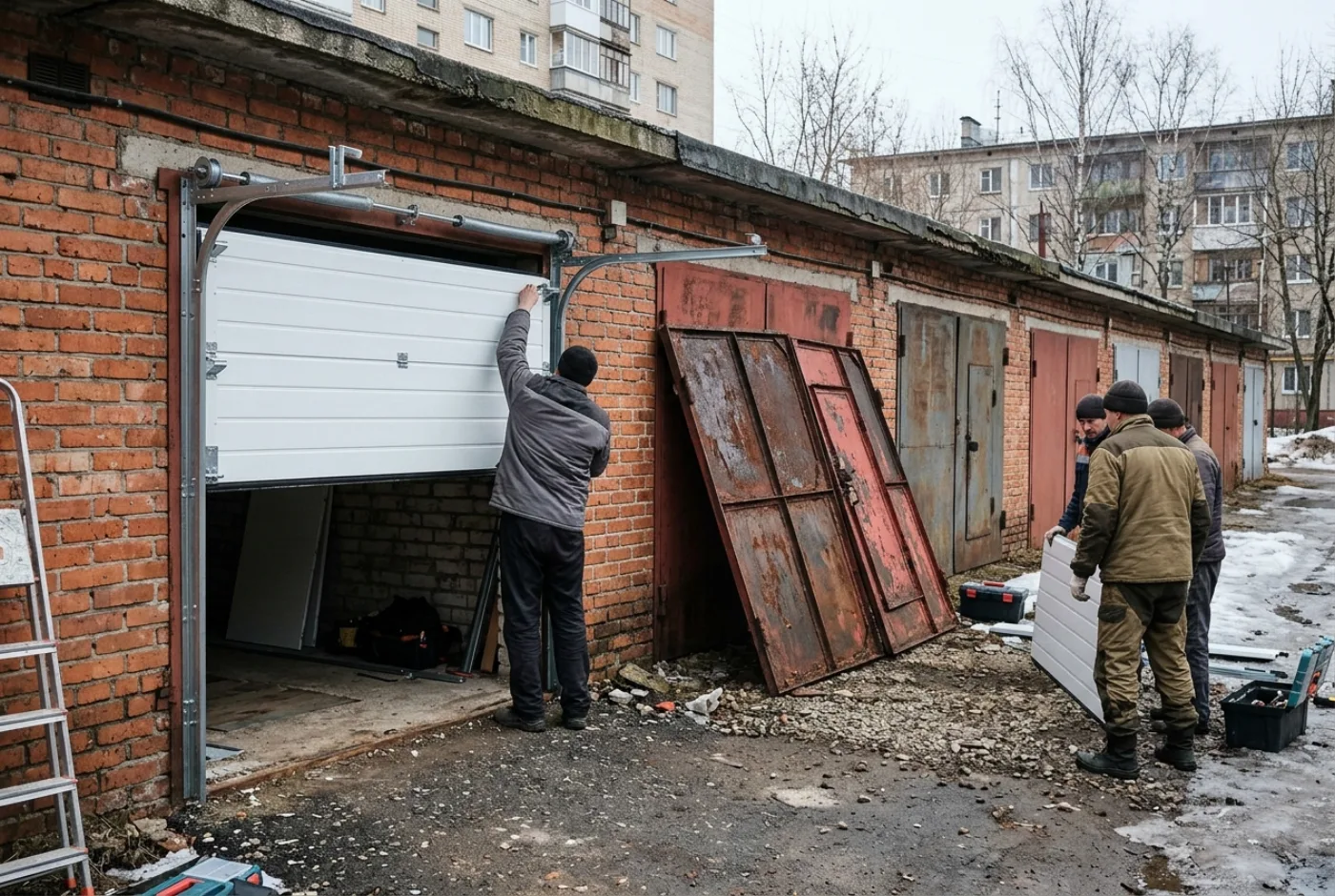 Замена гаражных ворот в Анапе